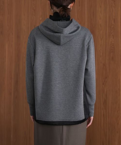 Bou Jeloud（ブージュルード）の「パウンドストレッチサイド異素材パーカー（パーカー・レディース・ブラック/グレイッシュベージュ/杢グレー・FREE）」の15枚目の写真