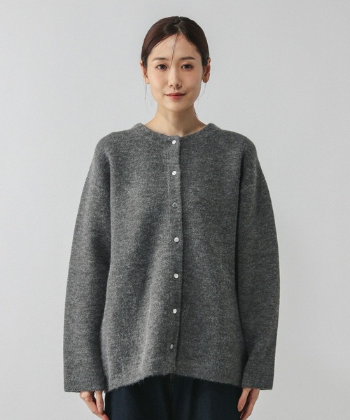 GLOBAL WORK（グローバルワーク）の「バイカラーニットブルソン/616811（カーディガン/ボレロ・レディース・グレー/グレイッシュベージュ/ダークブラウン・MEDIUM/LARGE）」の18枚目の写真