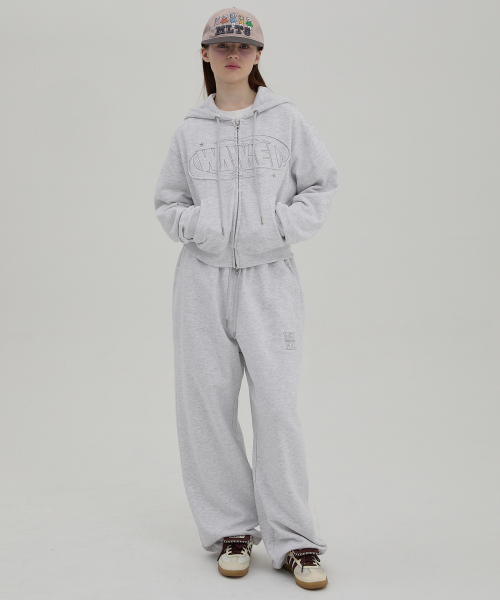 WaiKei(ワイケイ)の「ロゴ刺繍スウェットパンツメランジホワイト(スウェットパンツ・レディース・その他・1/2/3)」の1枚目の写真