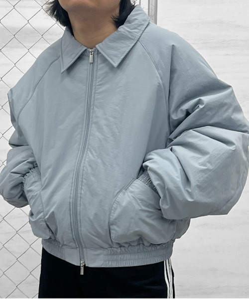 ILL'S(イルズ)の「バックプリント ナイロン 中綿ブルゾン メンズ レディース ユニセックス(ダウンジャケット/コート・メンズ・ブラック/スカイブルー/ワイン/グレー・M/L)」の11枚目の写真