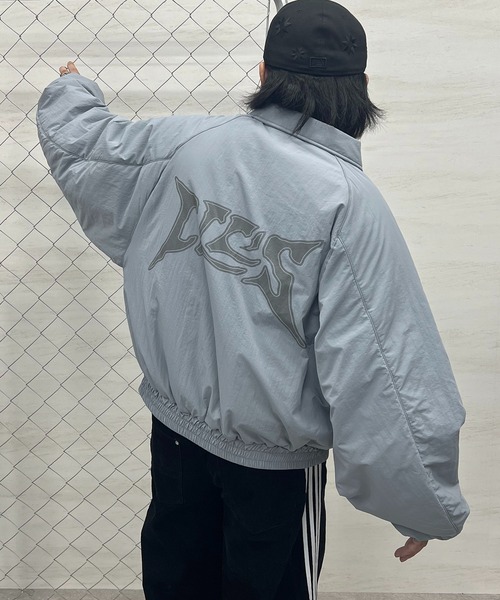 ILL'S(イルズ)の「バックプリント ナイロン 中綿ブルゾン メンズ レディース ユニセックス(ダウンジャケット/コート・メンズ・ブラック/スカイブルー/ワイン/グレー・M/L)」の16枚目の写真