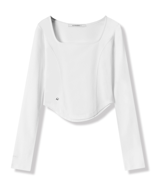 Vivacious(ビバシャス)の「Neuel Square Neck Line Crop Long Sleeve - 5COL(Tシャツ/カットソー・レディース・アイボリー/チャコール/グレー/ブラック/スカイブルー・SMALL/MEDIUM)」の16枚目の写真