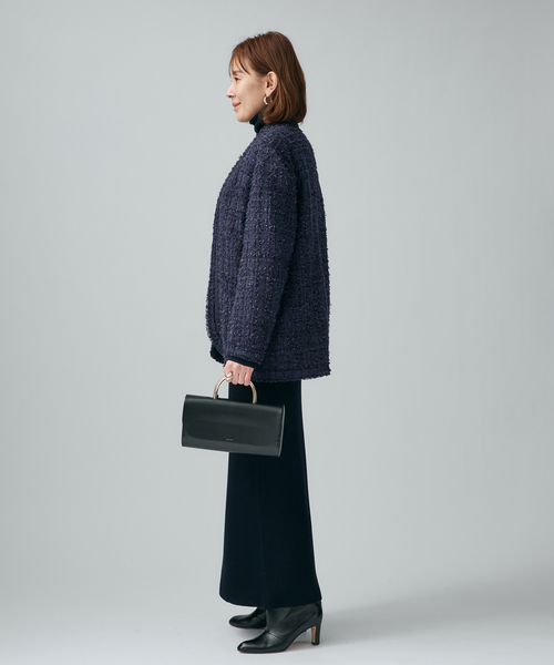 VERMEIL par iena（ヴェルメイユパーイエナ）の「tweedノーカラージャケット（ノーカラージャケット・レディース・ピンク/ネイビー・36/38）」の9枚目の写真