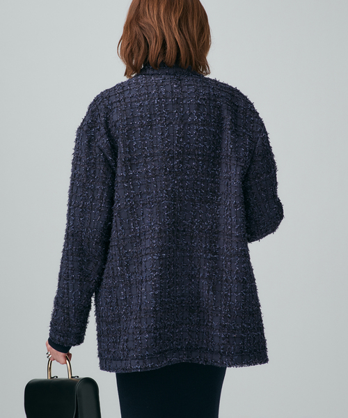 VERMEIL par iena（ヴェルメイユパーイエナ）の「tweedノーカラージャケット（ノーカラージャケット・レディース・ピンク/ネイビー・36/38）」の13枚目の写真