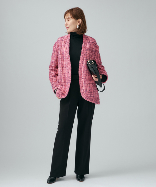 VERMEIL par iena（ヴェルメイユパーイエナ）の「tweedノーカラージャケット（ノーカラージャケット・レディース・ピンク/ネイビー・36/38）」の19枚目の写真