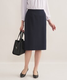 【通勤スーツ／洗える】ストレッチストレートスカート