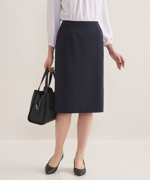 INDIVI（インディヴィ）の「【通勤スーツ／洗える】ストレッチストレートスカート（スーツスカート・レディース・ネイビー/ブラック・13/42/40/38/36/15 /05/12/19/34/03）」の2枚目の写真