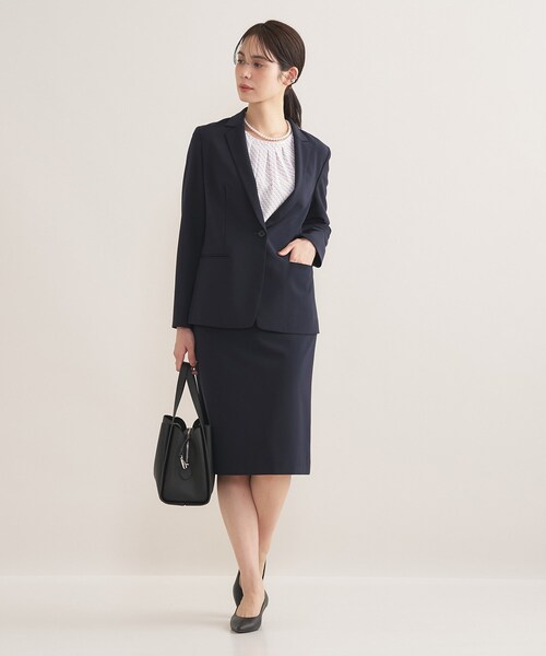 INDIVI（インディヴィ）の「【通勤スーツ／洗える】ストレッチストレートスカート（スーツスカート・レディース・ネイビー/ブラック・13/42/40/38/36/15 /05/12/19/34/03）」の10枚目の写真