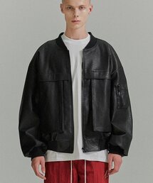 NOT4NERD（ノットフォーナード）の「Vegan Leather MA-1 Jumper - Black（ライダースジャケット）」