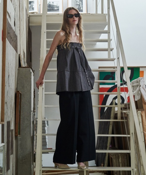 JOSE MOON（ジョゼムーン）の「2WAY BARETOP TUNIC/2wayベアトップチュニック（その他トップス・レディース・チャコールグレー/ブラック・FREE）」の19枚目の写真