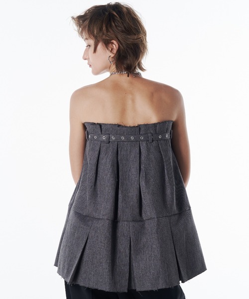 JOSE MOON（ジョゼムーン）の「2WAY BARETOP TUNIC/2wayベアトップチュニック（その他トップス・レディース・チャコールグレー/ブラック・FREE）」の6枚目の写真