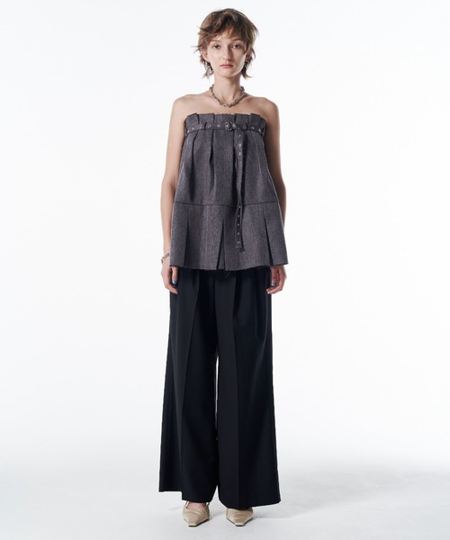 JOSE MOON（ジョゼムーン）の「2WAY BARETOP TUNIC/2wayベアトップチュニック（その他トップス・レディース・チャコールグレー/ブラック・FREE）」の8枚目の写真