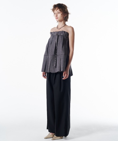 JOSE MOON（ジョゼムーン）の「2WAY BARETOP TUNIC/2wayベアトップチュニック（その他トップス・レディース・チャコールグレー/ブラック・FREE）」の9枚目の写真