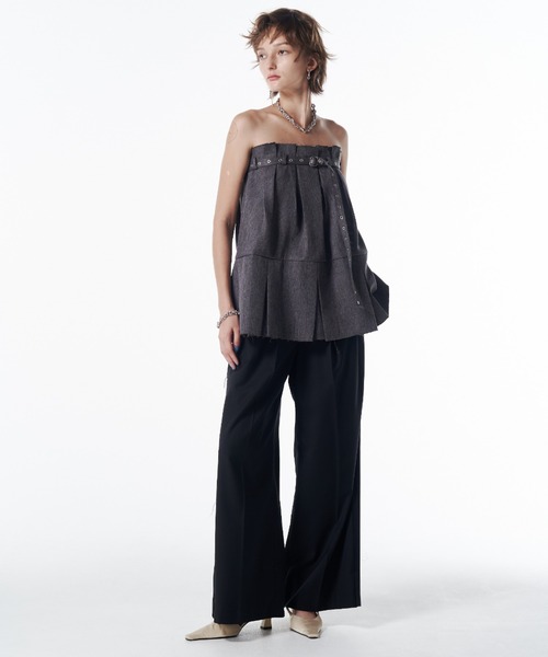 JOSE MOON（ジョゼムーン）の「2WAY BARETOP TUNIC/2wayベアトップチュニック（その他トップス・レディース・チャコールグレー/ブラック・FREE）」の12枚目の写真