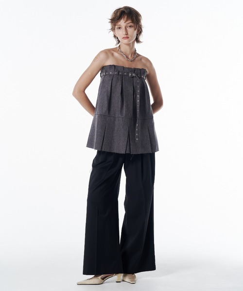 JOSE MOON（ジョゼムーン）の「2WAY BARETOP TUNIC/2wayベアトップチュニック（その他トップス・レディース・チャコールグレー/ブラック・FREE）」の13枚目の写真