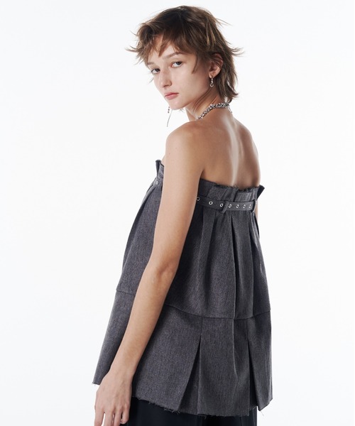 JOSE MOON（ジョゼムーン）の「2WAY BARETOP TUNIC/2wayベアトップチュニック（その他トップス・レディース・チャコールグレー/ブラック・FREE）」の5枚目の写真