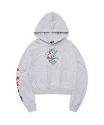 WM STAR GIRL CROPPED HOODIE light heather gray
