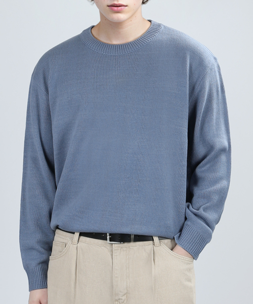 Balance Round Knit — круговой вязаный свитер (indie blue)