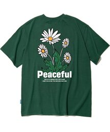 ピースフルデイジーバンドルグラフィックTシャツ - グリーン