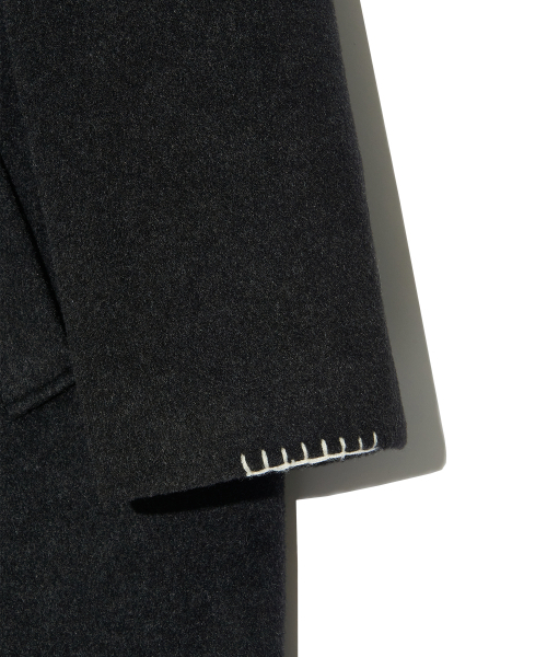 PIECEMAKER(ピースメーカー)の「HAND STITCH HOODIE MAXI WOOL COAT (CHARCOAL)(チェスターコート・レディース・その他・LARGE/MEDIUM)」の8枚目の写真