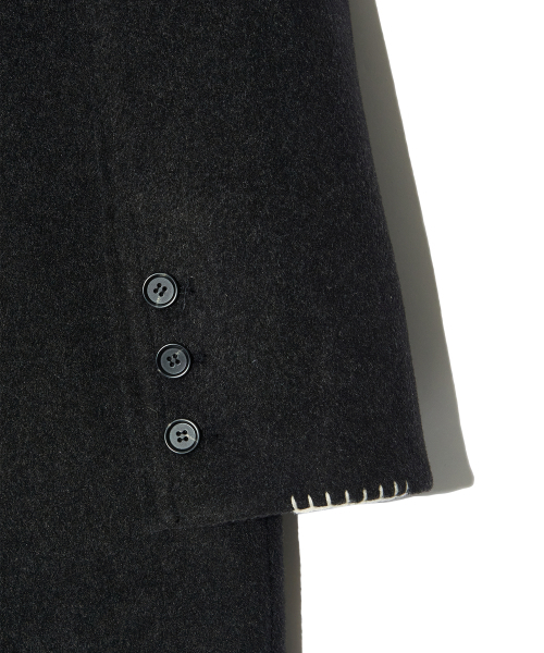 PIECEMAKER(ピースメーカー)の「HAND STITCH HOODIE MAXI WOOL COAT (CHARCOAL)(チェスターコート・レディース・その他・LARGE/MEDIUM)」の9枚目の写真