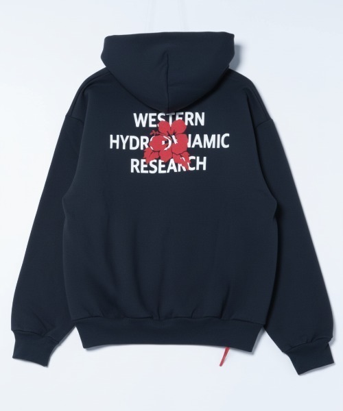 [Western Hydrodynamic Research] HIBISCUS HOODIE — Хибискус худи, пуловер с принтом, бэк принт, черный логотип — принт