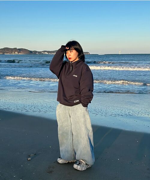 JEEP(ジープ)の「【深藍 / Shin-ai】Mロゴ ハーフジップマンツーマン (JR5TSU838DA)(スウェット・レディース・その他・MEDIUM/LARGE/X-LARGE/SMALL/2XL)」の6枚目の写真