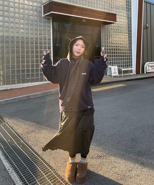 JEEP(ジープ)の「【深藍 / Shin-ai】Mロゴ ハーフジップマンツーマン (JR5TSU838DA)(スウェット・レディース・その他・MEDIUM/LARGE/X-LARGE/SMALL/2XL)」の7枚目の写真