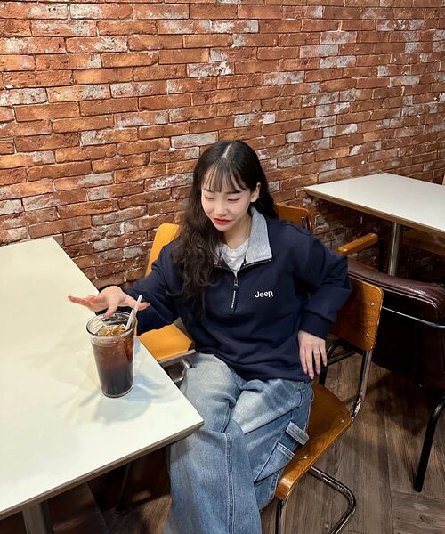JEEP(ジープ)の「【深藍 / Shin-ai】Mロゴ ハーフジップマンツーマン (JR5TSU838DA)(スウェット・レディース・その他・MEDIUM/LARGE/X-LARGE/SMALL/2XL)」の9枚目の写真