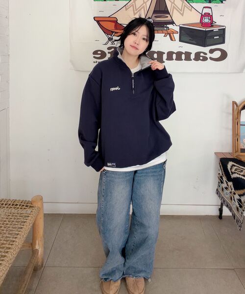 JEEP(ジープ)の「【深藍 / Shin-ai】Mロゴ ハーフジップマンツーマン (JR5TSU838DA)(スウェット・レディース・その他・MEDIUM/LARGE/X-LARGE/SMALL/2XL)」の14枚目の写真