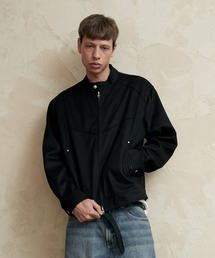 SPERONE（スペロネ）の「チャイナカーブドスエードブルゾン（ブラック）（MA-1）」