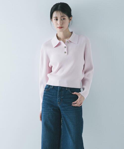 コットンシルクポロ衿ニット（ニット/セーター）｜URBAN RESEARCH