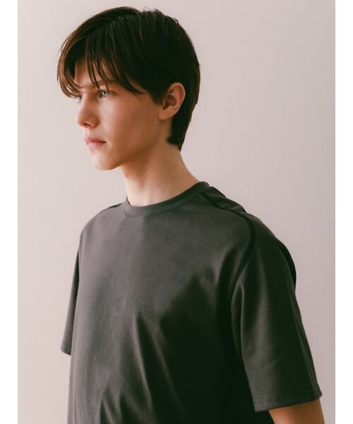 ESN(イーエスエヌ)の「カラーステッチ半袖Tシャツチャコール(Tシャツ/カットソー・メンズ・その他・LARGE/MEDIUM/X-LARGE)」の1枚目の写真