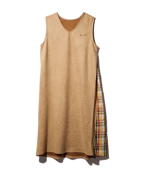 Arnold Palmer（アーノルドパーマー）の「スエードポンチ Vネック Aライン ジャンスカ（ジャンパースカート・レディース・ベージュ/ブラウン/ブラック・L/M/S）」の3枚目の写真