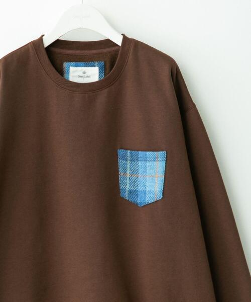 HARRIS TWEED(ハリスツイード)の「HARRIS TWEEDポケットスウェットプルオーバー(スウェット・メンズ・ブラック/ブラウン/チャコールグレー/オフホワイト・LARGE/MEDIUM)」の4枚目の写真