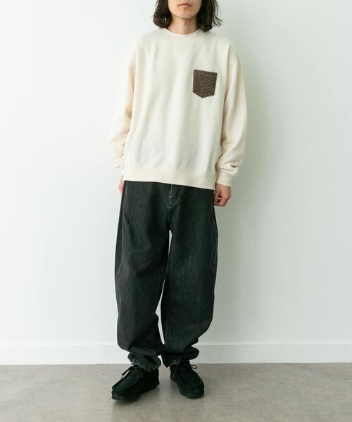 セール】HARRIS TWEEDポケットスウェットプルオーバー（スウェット