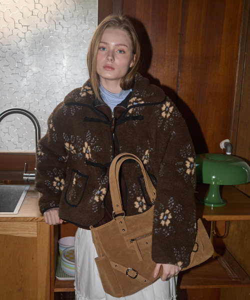 ANOETIC（アノエティック）の「FLORAL FLEECE DUFFLE JACKET_VINTAGE BROWN（その他アウター・レディース・その他・FREE）」の3枚目の写真