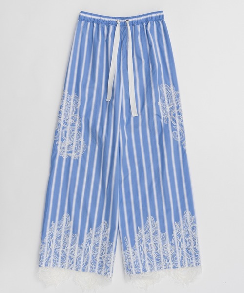 MAISON SPECIAL(メゾンスペシャル)の「Striped Lace Pants/ワイドスカラップレースパンツ(その他パンツ・レディース・グレー/ブルー・38/36)」の12枚目の写真