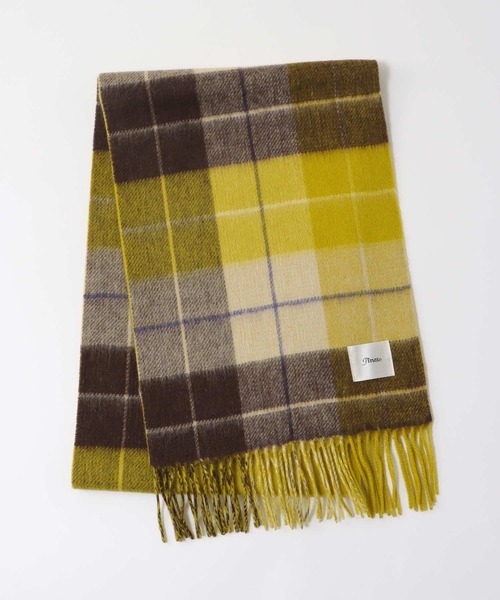 Jines(ジネス)の「カシミヤ混 リバーチェックマフラー(ストール/ショール・レディース・イエロー/ピンク・FREE)」の5枚目の写真