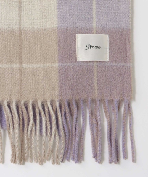 Jines(ジネス)の「カシミヤ混 リバーチェックマフラー(ストール/ショール・レディース・イエロー/ピンク・FREE)」の10枚目の写真