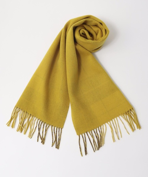 Jines(ジネス)の「カシミヤ混 リバーチェックマフラー(ストール/ショール・レディース・イエロー/ピンク・FREE)」の12枚目の写真