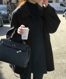 襟付きメルトンシングルブレストコート