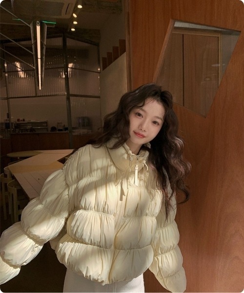 セール】【韓国トレンド】ラブリーバルーンクイルティングジャンパー