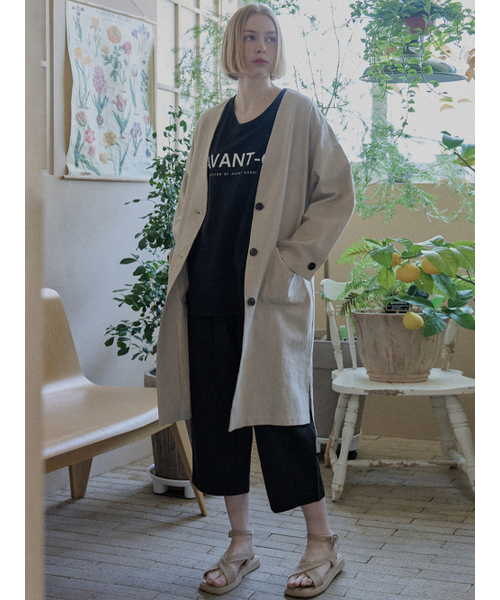 AVANT-G（アバン）の「Linen Long Jacket - OATMEAL（その他アウター・レディース・その他・FREE）」の2枚目の写真