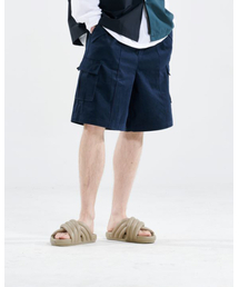 CORNOQ（コルノック）の「ウォッシュドカーゴバンディングワイドショーツ (ネイビー)（その他パンツ）」