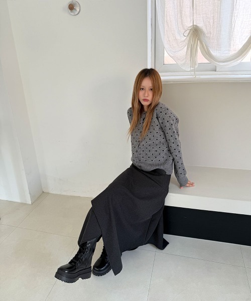 4INT.（フォイント）の「【ベルトSET】アシンメトリー ミディ フレア スカート（スカート・レディース・グレー/ブラック/ブラウン・M/S）」の15枚目の写真