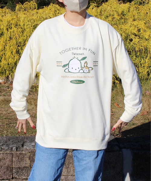 sanrio(サンリオ)の「【SANRIO/サンリオ】キャラクタープリント裏毛クルーネックスウェット(BIG)(スウェット・レディース・クリーム/ブラック/オフホワイト/オレンジ系・LARGE/MEDIUM)」の21枚目の写真
