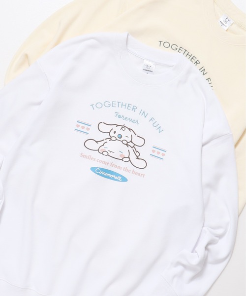 sanrio(サンリオ)の「【SANRIO/サンリオ】キャラクタープリント裏毛クルーネックスウェット(BIG)(スウェット・レディース・クリーム/ブラック/オフホワイト/オレンジ系・LARGE/MEDIUM)」の5枚目の写真