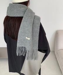 レディースのマフラー（グレー/灰色系・フリンジ）ファッション通販