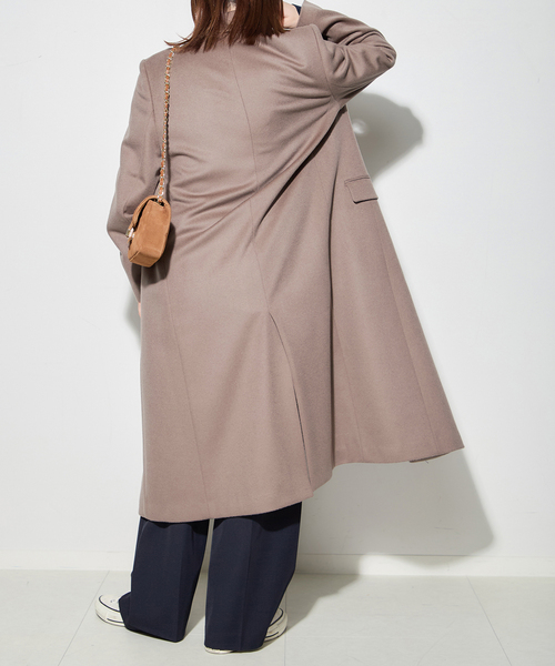 journal standard L'essage(ジャーナルスタンダードレサージュ)の「カシミヤMIXウールチェスターコート(その他アウター・レディース・ネイビー・FREE)」の4枚目の写真